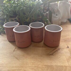 4 La Fermiere Terra Cotta French Yogurt Pots - Color  Pink